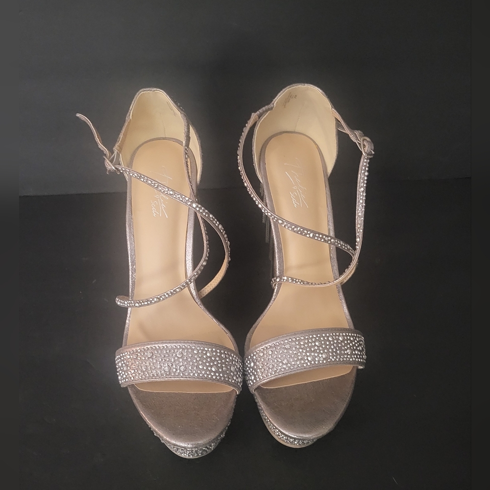 Silver embellished heels with fringe - Picture 14 of 16